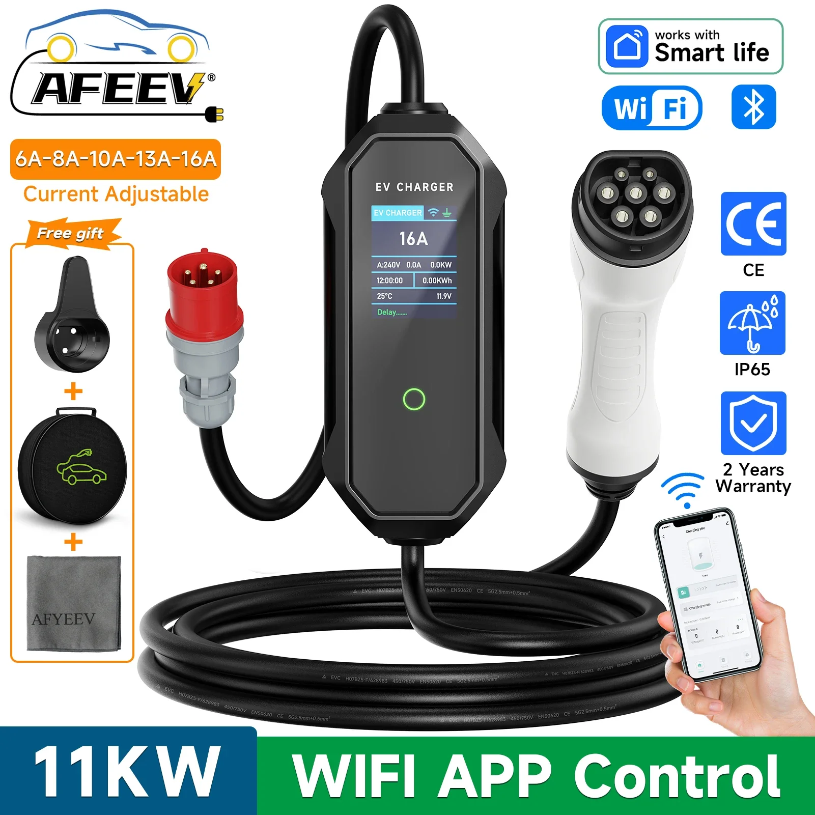 Портативное зарядное устройств – обзор и цена Type 2 Portable Ev Charger 11Kw Cee